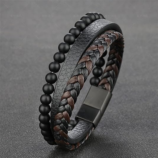 MEENAZ Bracelet for Men Black