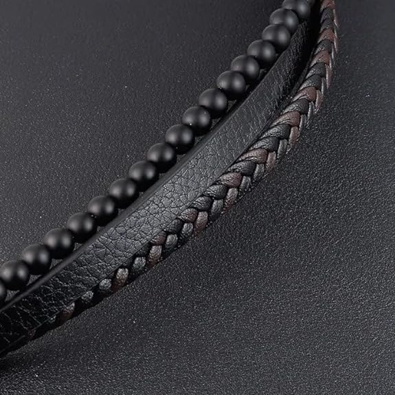 MEENAZ Bracelet for Men Black