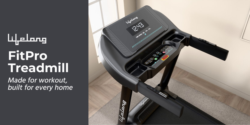 Lifelong FitPro Treadmill for Home | 4 HP Peak Motor | Foldable & - Image 9