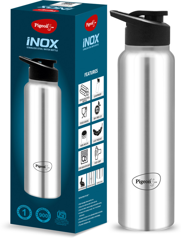 Pigeon Inox 900 ml Stainless Steel Bottle (Pack of 1, Silver)