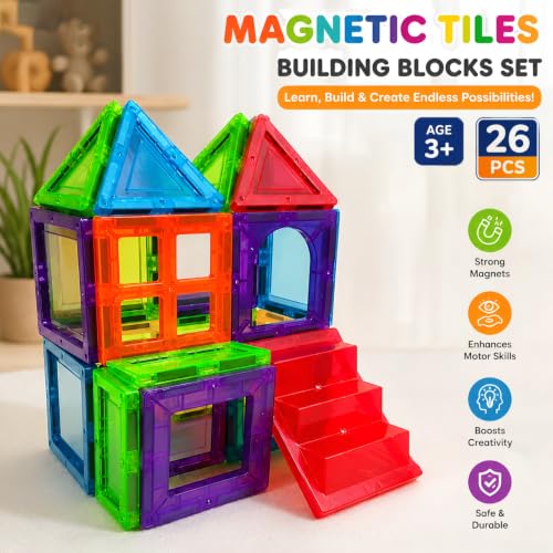 WireScorts® Magnetic Tiles for Kids