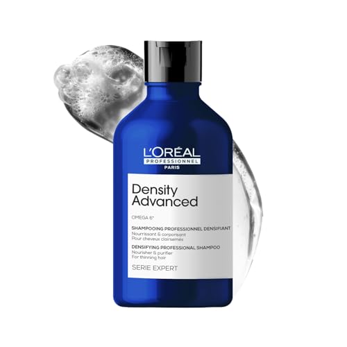 L'Oréal Professionnel Density Advanced Shampoo for Thinning Hair 300ml | Visibly Increases Volume & Bounce With Omega 6 | Restore Vitality | For Men & Women