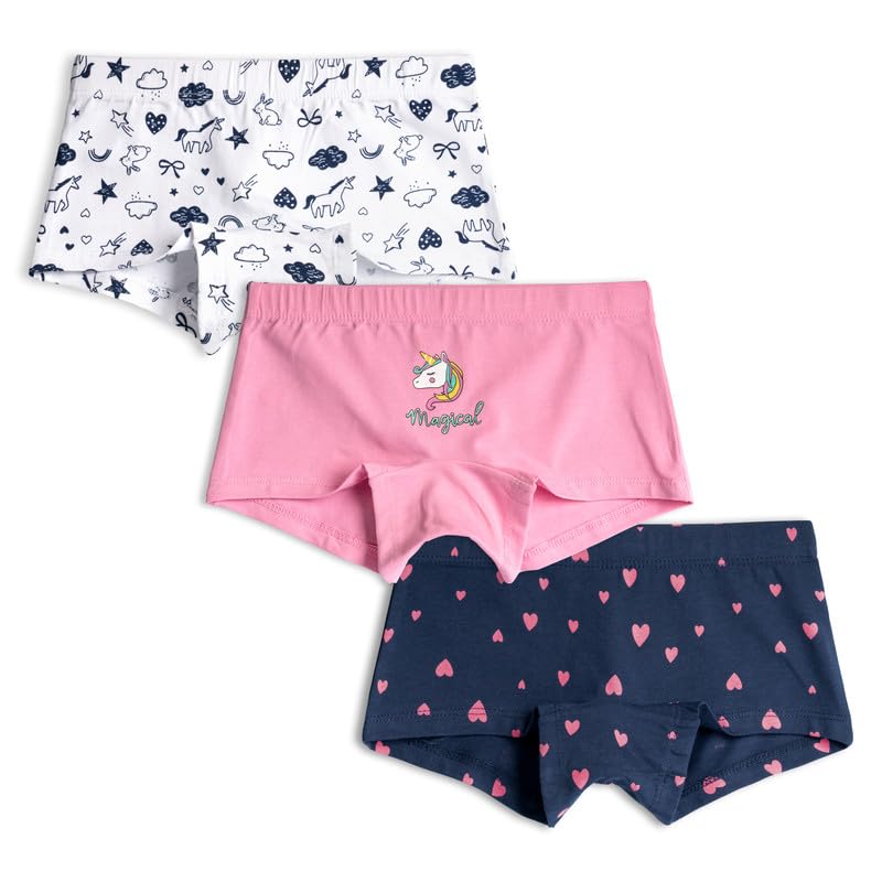 ARIEL Girl's Cotton Multicolour Boyshorts (Pack of 3)