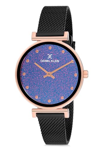 Daniel Klein Analog Black Dial Women's Stainless Steel Watch-Dk12070-4
