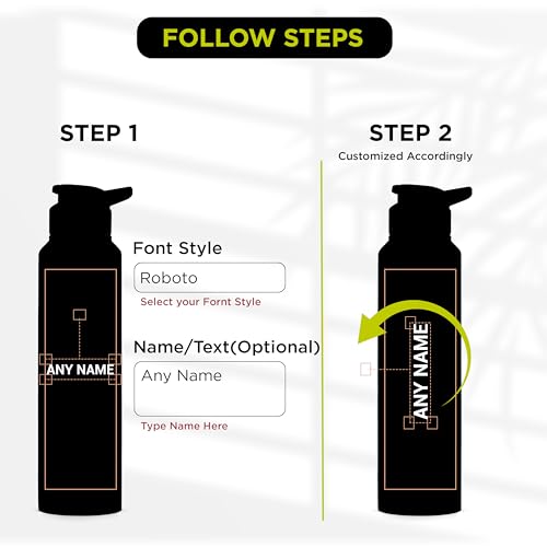 Go24 pexpo Stainless Steel Customized Water Bottle with Name - 950ml - Image 3