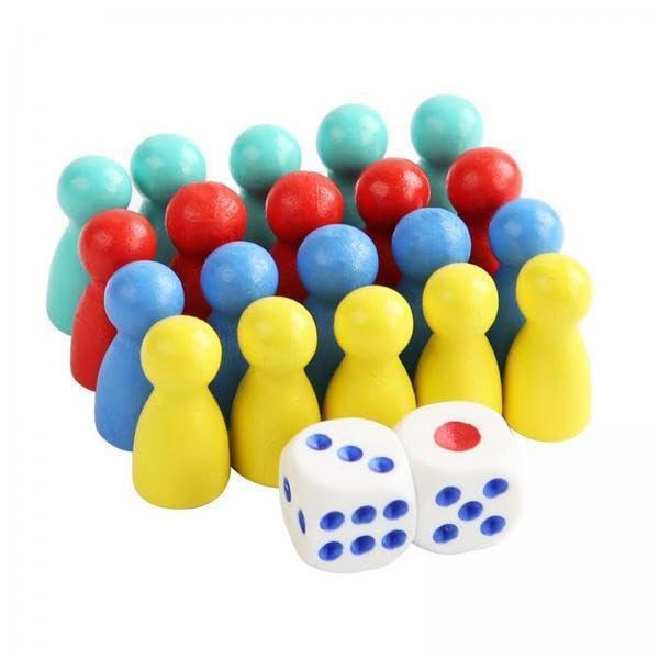 3xMulticolor Pawns Wooden Pawns for Tabletop Markers Accessories Table Marking