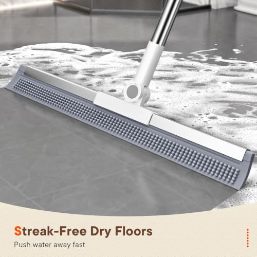 Upgraded 2-in-1 Silicone Floor Wiper Squeegee with Scrubbing Teeth - Image 3