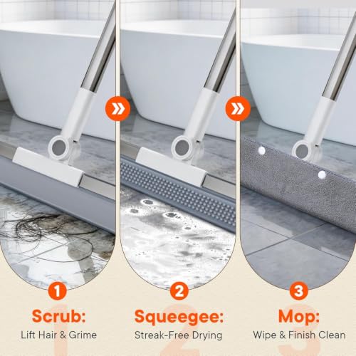 Upgraded 2-in-1 Silicone Floor Wiper Squeegee with Scrubbing Teeth - Image 5