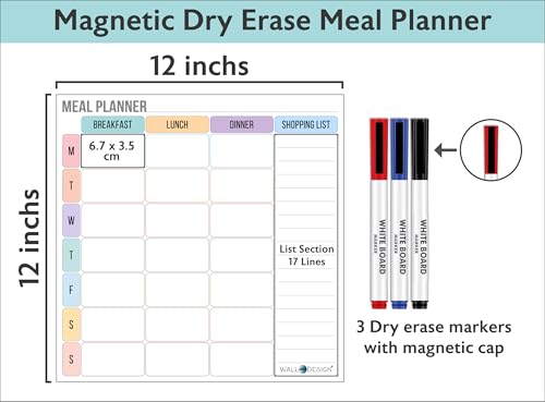 WallDesign Magnetic Meal Planner Whiteboard