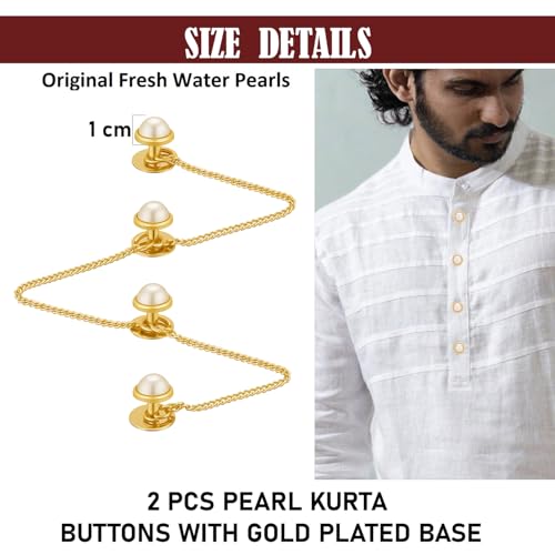 VAMA FASHIONS Pearl Cufflinks Studs
