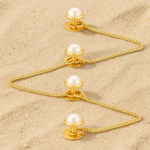 VAMA FASHIONS Pearl Cufflinks Studs