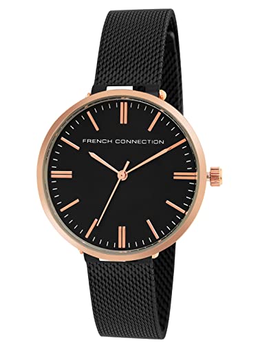 French Connection Stainless Steel Analog Black Dial Women's Watch-Fcs002D