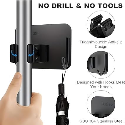 Mop Broom Holder No Drill