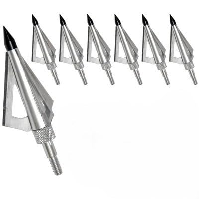 Futaba Broad and Heads,3 Archery Tip - 125 g - Silver - 6pc Pack