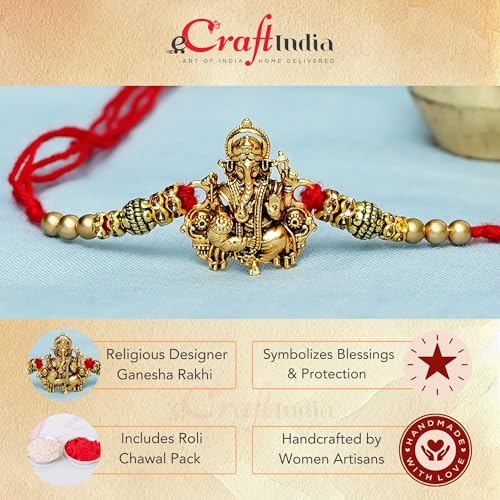 eCraftIndia Golden Religious Designer Ganesha