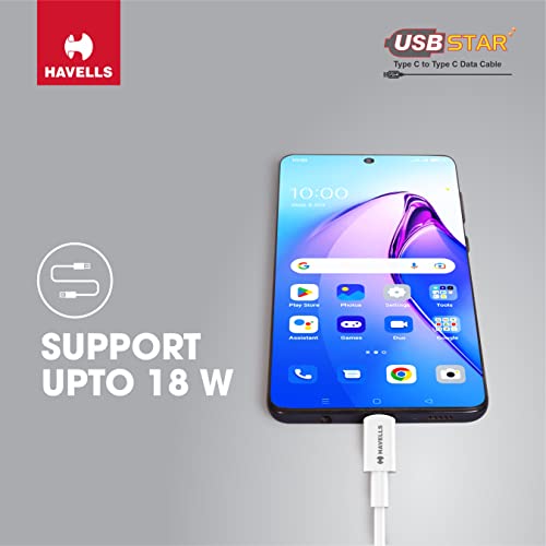 Havells USB Star- Type C to Type C Data Cable 18W - Image 5
