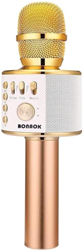 BONAOK Wireless Bluetooth Karaoke Microphone,3-in-1
