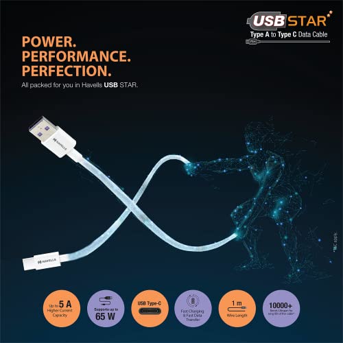 Havells USB Star- Type A to Type C Data Cable 65W, 5A - Image 6
