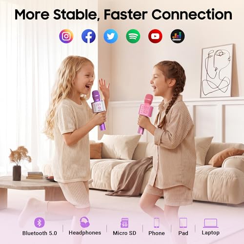 BONAOK Wireless Bluetooth Karaoke Microphone