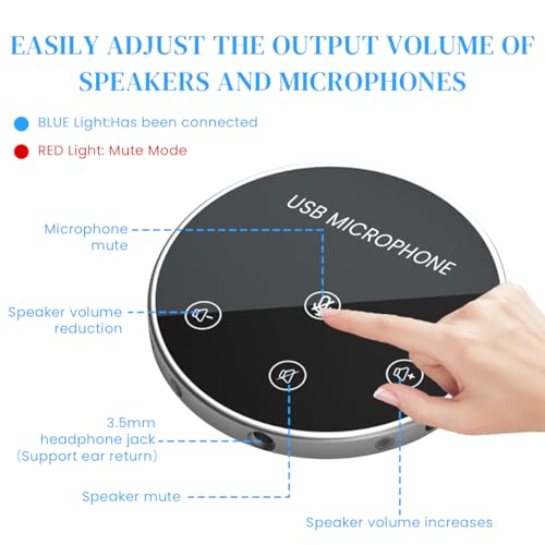 zitronix Conference Speaker, 4-Mic Wireless, USB-C, 360° Pickup, 3M - Image 3