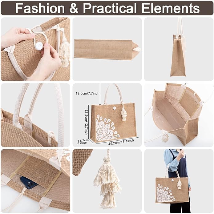 BLACKBOXES Jute Tote Bag
