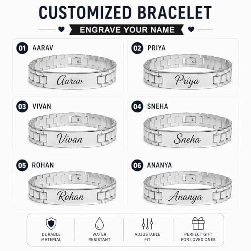 Personalized Name Engraved Bracelet
