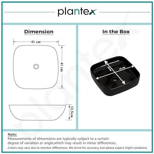Plantex Premium Ceramic Tabletop Washbasin/Black