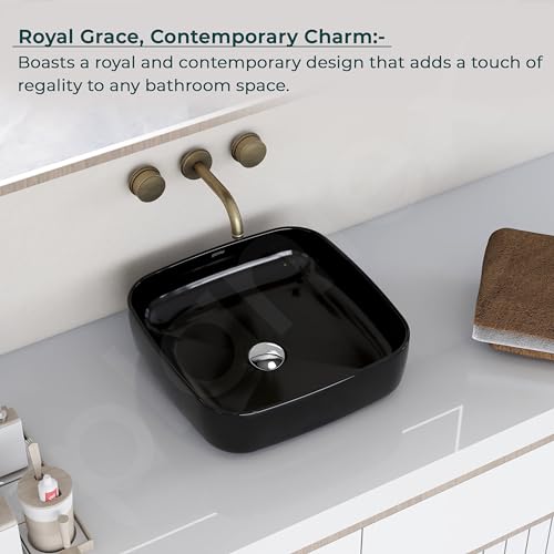 Plantex Premium Ceramic Tabletop Washbasin/Black