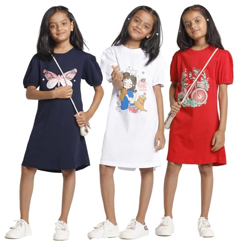 T2F Girls Cotton Printed Regular