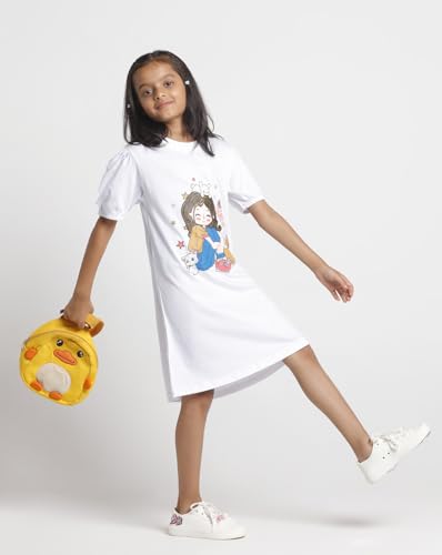 T2F Girls Cotton Printed Regular