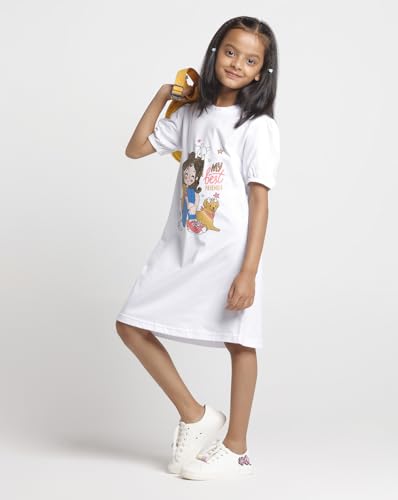 T2F Girls Cotton Printed Regular