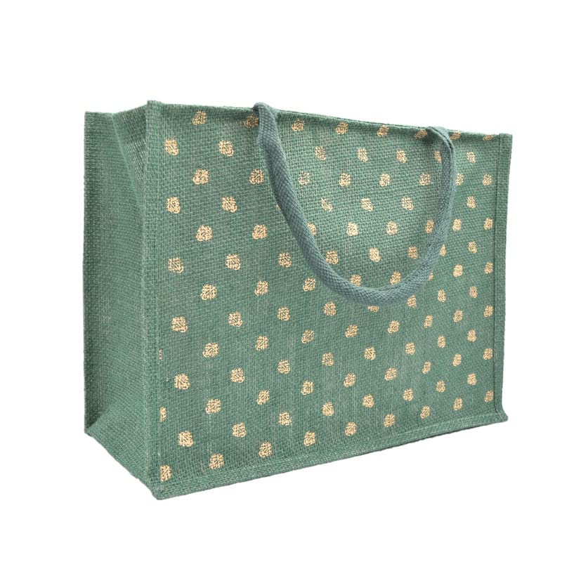 JUTEKA Printed Grocery, Shopping, Tote, Multipurpose Jute Bag