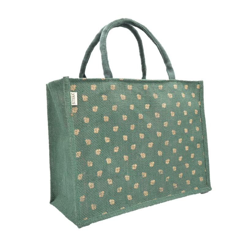 JUTEKA Printed Grocery, Shopping, Tote, Multipurpose Jute Bag - Image 2