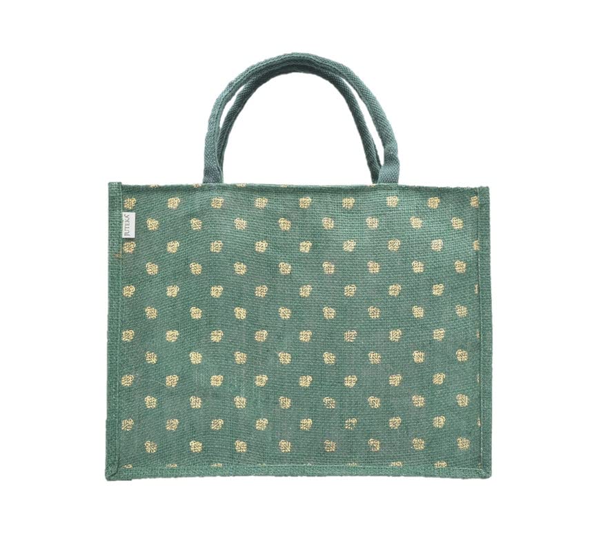 JUTEKA Printed Grocery, Shopping, Tote, Multipurpose Jute Bag - Image 4