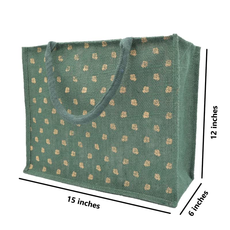 JUTEKA Printed Grocery, Shopping, Tote, Multipurpose Jute Bag - Image 5