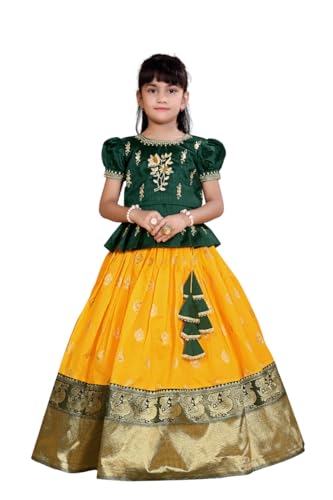 White Button Girls Silk Blend Readymade Lehenga choli