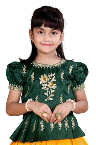 White Button Girls Silk Blend Readymade Lehenga choli - Image 4