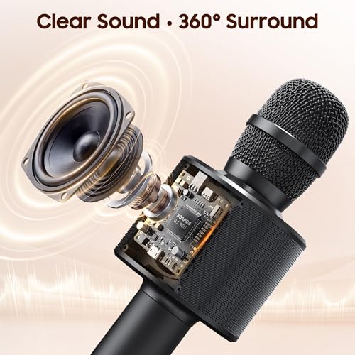 BONAOK Wireless Bluetooth Karaoke Microphone,3-in-1