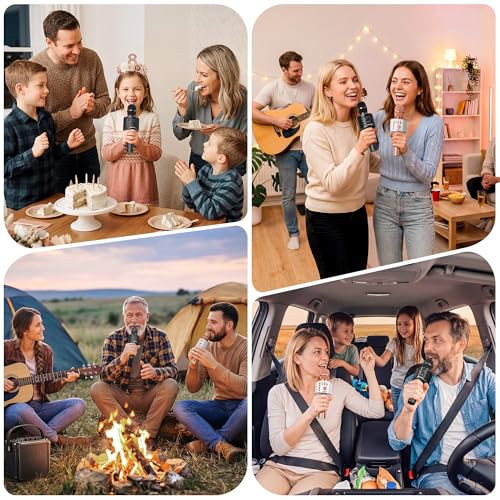 BONAOK Wireless Bluetooth Karaoke Microphone,3-in-1