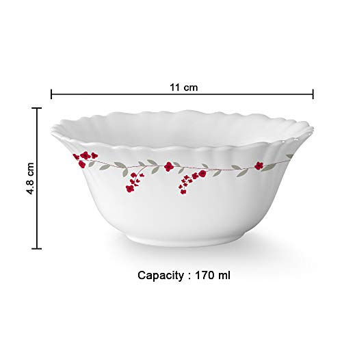 Larah by BOROSIL Opalware Veg Bowl - Set of 6, White - Image 6