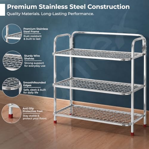 Plantex Stainless Steel Shoe Rack