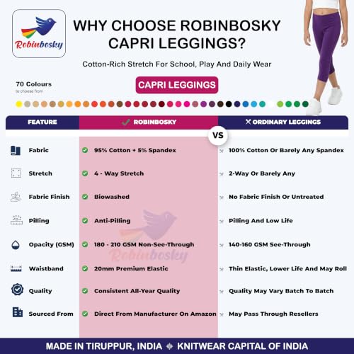 Robinbosky Premium Girls Capri Leggings