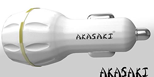 Akasaki AC-26 Dual Port Car Charger with Data Cable (White) - Image 5