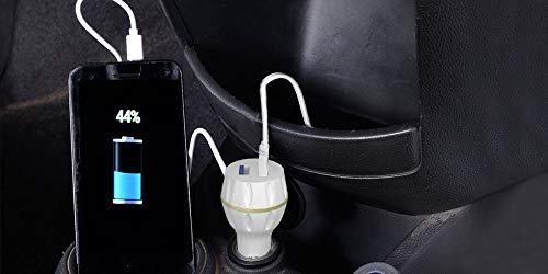Akasaki AC-26 Dual Port Car Charger with Data Cable (White) - Image 7