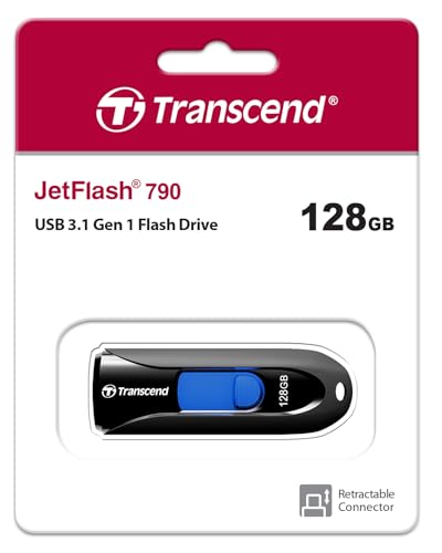 Transcend 128GB JetFlash 790 Super Speed USB 3.0 Pen Drive, Black - Image 3