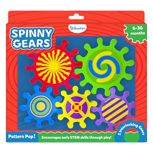 Skillmatics Spinny Gears for Babies - Fun Interlocking Suction Gears