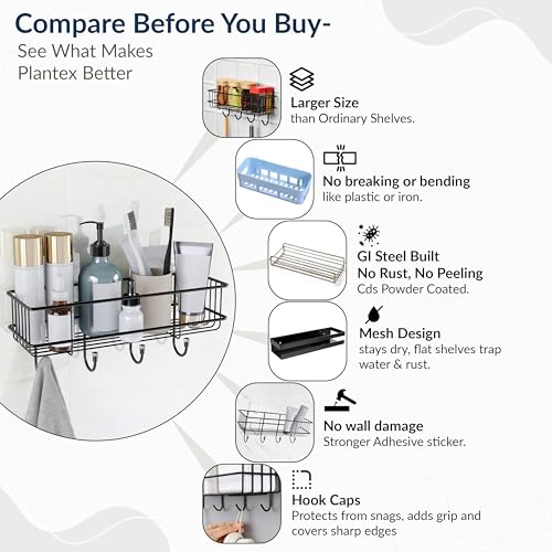Plantex Bathroom Organiser Without Drill/GI