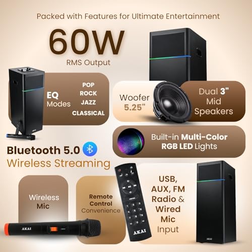 AKAI 60W Bluetooth Party Speaker