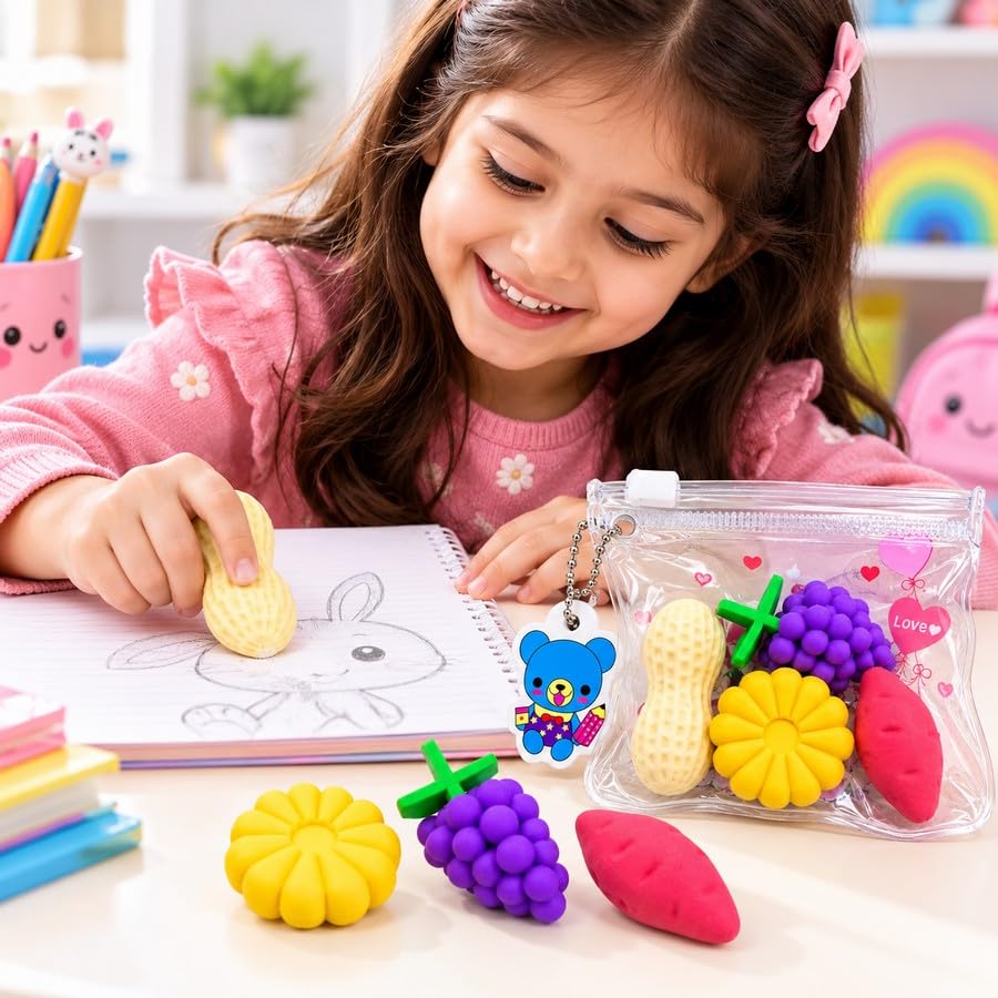 Kids Squeeze Toy Eraser Set