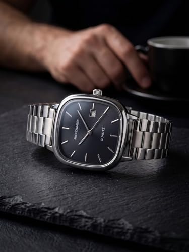 AMERICANVIBER Men's Silver, Watch